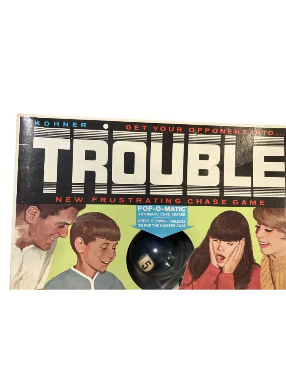 Trouble Board Game With Pop-O-Matic Dice Shaker Kohner Bros 1965 Complete Set